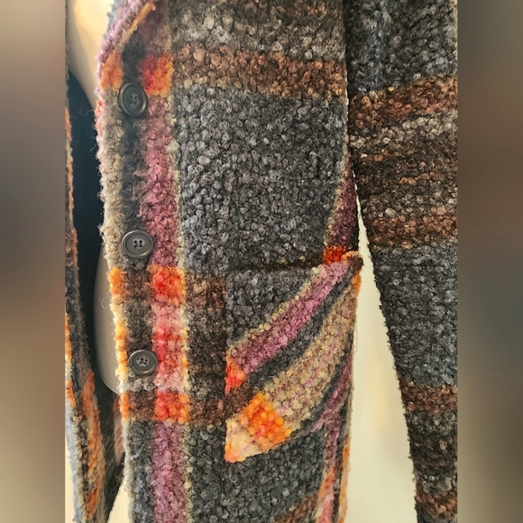 Charlie B Plaid Boulce Knit Coat Size XS - Picture 6 of 11